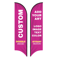 Double Sided Custom Flag Pole Kit For Outside Business Church Now Open Park Food Truch Tacos Fried Chicked Welcome Feather Flag Banner