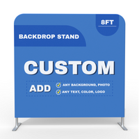 Custom Straight Tension Fabric Display Backdrop, Step and Repeat Backdrops for Events, Trade Show Display Backdrop Booth (Graphic with Stand, Double Sided Print)