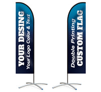 Double Sided Custom Business Flag Pole Kit for Restaurant Church Barber Shop Park Outdoor Indoor