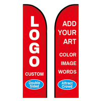Double Sided Custom Feather Flag Kit for Outside House Heavy Business Banner Sign Food Truck Taco Church Car Wash Open