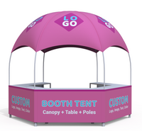 10x10FT Custom Dome Kiosk Tents Trade Show Hexagon Business Pop up Canopy Tent with Logo Text Photo Color