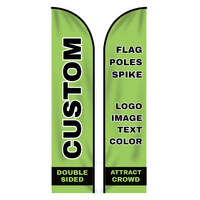 Double Sided Custom Feather Flag Pole Kit with Stand Base for Outside Business Now Open Grand Opening Now Hiring Sale Church Thrift Store Event Expo