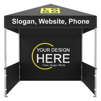 10x10FT Custom Advertising Pop up Canopy Tent Trade Show Tent with Half Walls