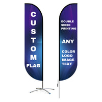 Double Sided Custom Feather Flag Pole Kit Commercial Custom Signs