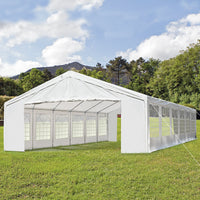 20x40 Party Tent Heavy Duty Upgrade PVC Outdoor Gazebo Wedding Canopy Carport Shelter BBQ Tents with 12 Removable Sidewalls (White)