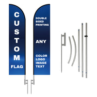 Double Sided Printing Custom Feather Flag Pole Kit with Poles Spike for outside Business Flags