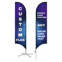 Double Sided Custom Feather Flag Pole Kit for Outdoor Indoor Custom Business Sign Banner
