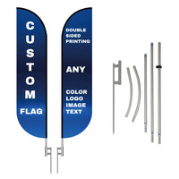 Double Sided Printing Custom Business Flag Pole Kit with Pole Spike for Outdoor Feather Flags