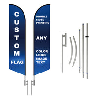 Double Sided Printing Custom Feather Flag Pole Kit with Stand Pole Spike for Outdoor Custom Signs