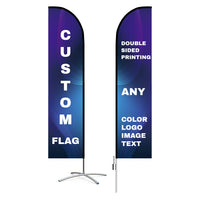 Double Sided Custom Business Flag Pole Kit for Restaurant Church Barber Shop Park Outdoor Feather Flag