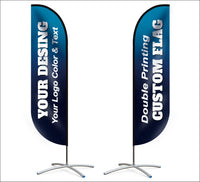 Double Sided Custom Feather Flag Pole Kit For Hairdress Park School Company Supermarket Shop Event Business