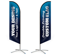 Double Sided Custom Diy Feather Flag Pole Kit With Stand Base For Outdoor Indoor Business