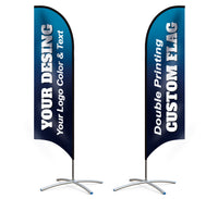 Double Sided Personalized Stand Feather Flag Pole Kit for Outdoor Indoor Custom Business Sign Banner