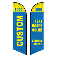 Double Sided Custom Feather Flag Kit With Pole Stand for Buesinss Now Open Sale Tacos Fried Chicken Beer Salon