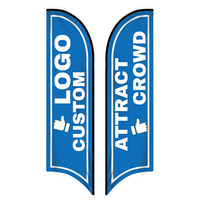 Double Sided Custom Feather Flag Kit with Poles, Stake, Base for Outdoor Indoor Business Church Food Salon Event
