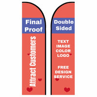 Double Sided Custom Feather Flag for Business Church Logo Text Customizable Advertising Banner Sign