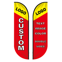 Double Sided Custom Feather Flag Pole Kit with Spike Base for Business Thrift Store Sale Salon Beer Coffee Now Open Outside Banner
