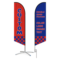 Double Sided Printing Custom Feather Flag Kit with Pole Cross Base Stake for Outside Business Entrance Logo