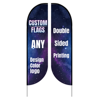 Custom Double Sided Stand Advertising Feather Flag Display Signs