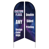 Custom DIY Double Sided Advertising Arch Feather Flag Banner Kit With Poles Spike
