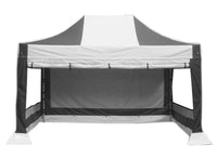 40mm Hex Aluminum Frame for 10 x 15 White With Black Easy Pop Up Canopy Tent,Enclosure Sidewall Kit with Roller Up Mesh Window and Door,4 Walls