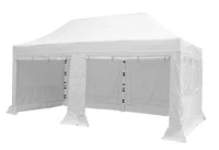 40mm Hex Aluminum Frame for 3X6M Easy Pop Up Canopy Tent,Enclosure Sidewall Kit with Roller Up Mesh Window and Door,4 Walls
