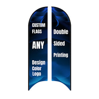 Custom Double Sided Feather Flag Sign Kit Ads With Poles Spike For Business