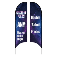 Custom Double Sided Stand Feather Flag Kit With Poles Spike Crossbase